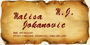 Mališa Jokanović vizit kartica